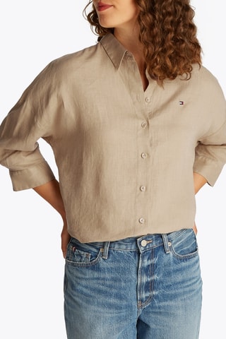 Chemisier loose en lin - Beige