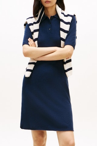 Robe pull en laine - Bleu marine