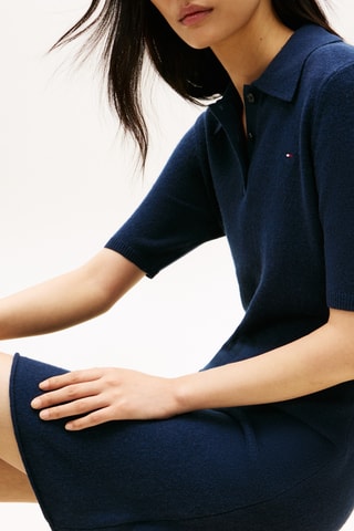 Robe pull en laine - Bleu marine