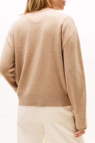 Pull relaxed en laine - Beige