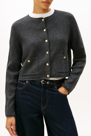 Gilet en laine - Gris foncé chiné