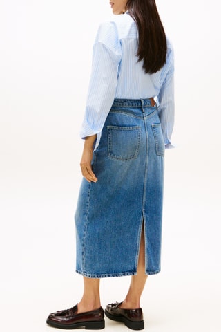 Jupe midi en jean - Bleu