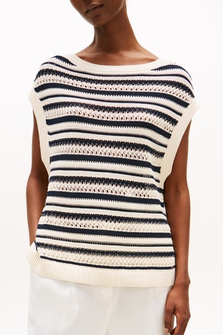 Pull sans manches en coton biologique - Beige