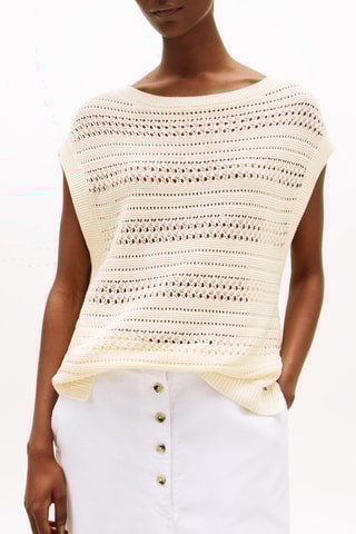 Pull sans manches en coton biologique - Beige