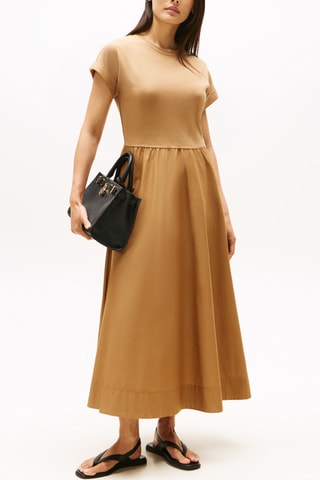 Robe midi en coton biologique - Marron