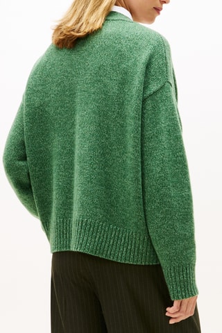 Gilet en laine et coton biologique - Vert chiné