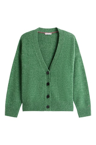 Gilet en laine et coton biologique - Vert chiné