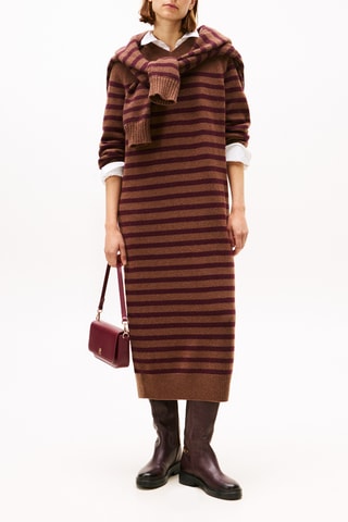 Robe pull en laine et cachemire - Marron