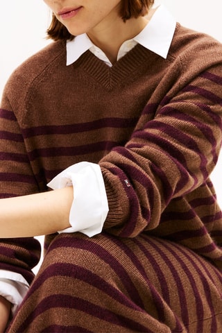 Robe pull en laine et cachemire - Marron