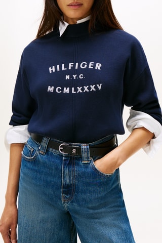 Pull en coton biologique - Bleu marine