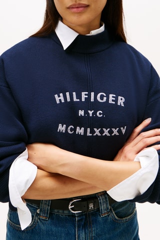 Pull en coton biologique - Bleu marine