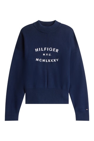 Pull en coton biologique - Bleu marine