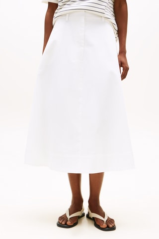 Jupe midi en coton biologique - Blanc