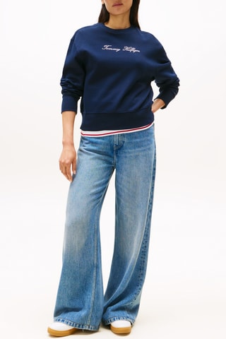 Sweat regular - Bleu marine et blanc