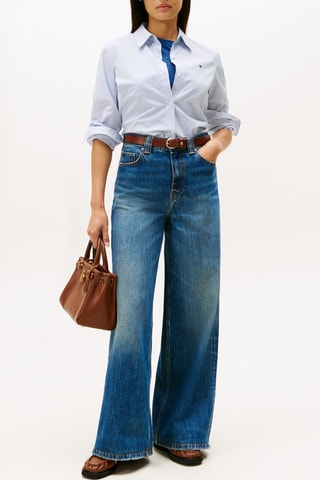 Chemisier regular - Ciel et blanc