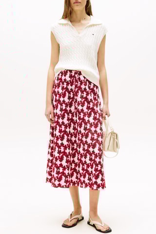 Jupe midi - Rouge et blanc