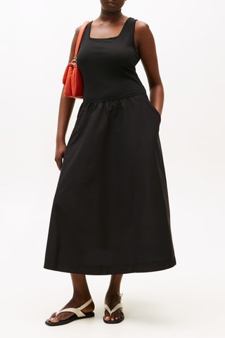 Robe midi en coton biologique - Noir