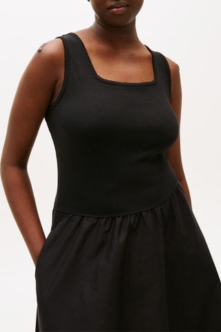 Robe midi en coton biologique - Noir