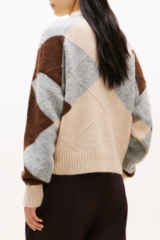 Pull en alpaga - Marron foncé et gris chiné