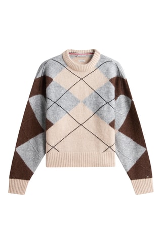 Pull en alpaga - Marron foncé et gris chiné