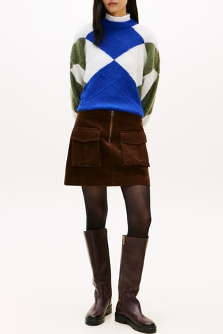 Pull en alpaga - Bleu cobalt et kaki