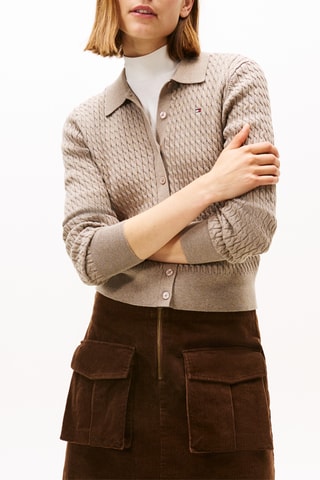 Gilet en coton biologique - Taupe et bleu marine