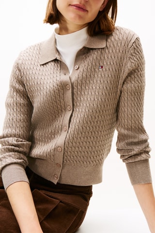 Gilet en coton biologique - Taupe et bleu marine