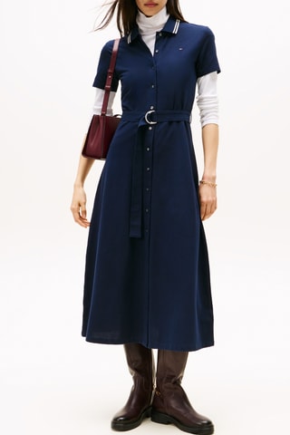 Robe chemise - Bleu marine et blanc