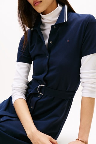 Robe chemise - Bleu marine et blanc