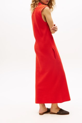 Robe droite - Rouge et blanc