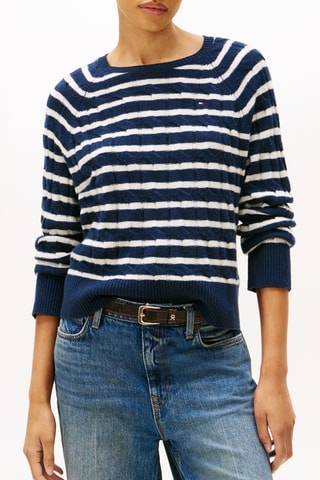 Pull relaxed en laine - Bleu marine