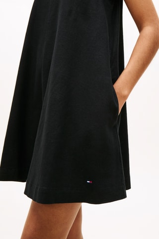 Robe trapèze slim en coton biologique - Noir