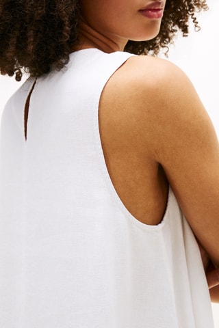 Robe trapèze slim en coton biologique - Blanc