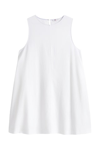 Robe trapèze slim en coton biologique - Blanc