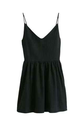 Robe patineuse slim en lin biologique - Noir