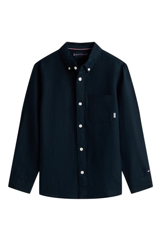 Chemise relaxed en lin - Bleu nuit