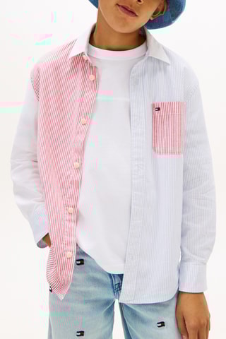 Chemise en coton biologique - Rouge et blanc