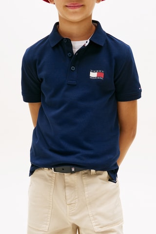 Polo regular - Bleu marine et rouge