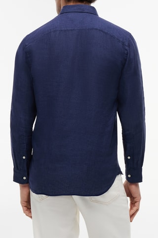 Chemise regular en lin - Bleu marine