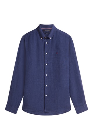 Chemise regular en lin - Bleu marine