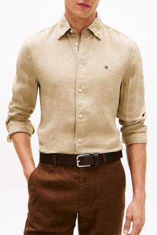 Chemise regular en lin - Beige