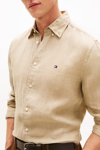 Chemise regular en lin - Beige