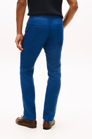 Chino straight en lin - Bleu