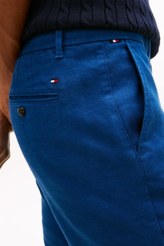 Chino straight en lin - Bleu
