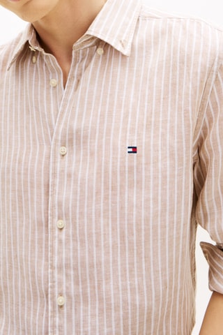 Chemise regular en lin - Marron