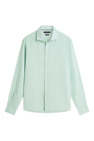 Chemise slim en lin - Vert d’eau