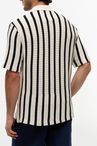 Polo relaxed - Noir et écru