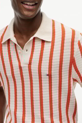 Polo relaxed - Ecru et orange