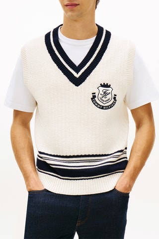 Pull relaxed sans manches en coton biologique - Ivoire