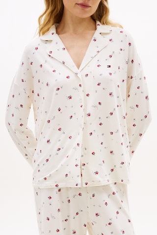 Camisa de pijama em algodão biológico - Cru